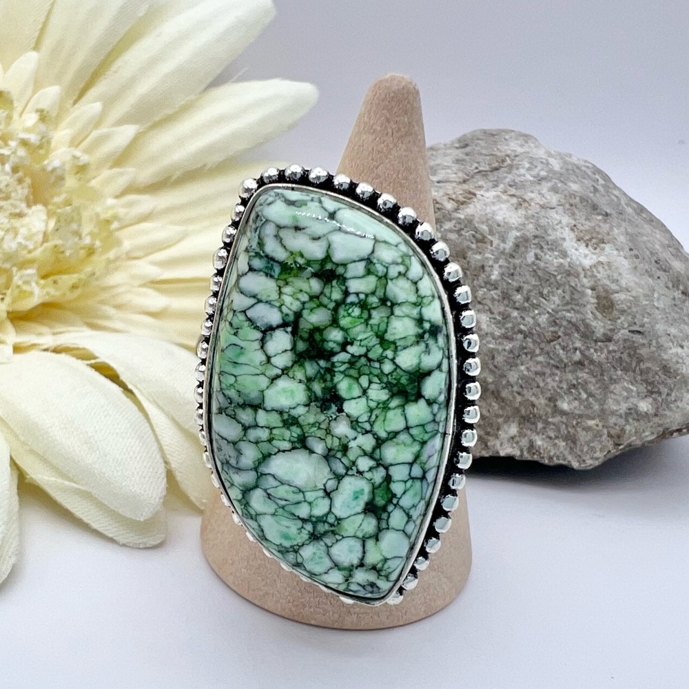 GREEN HOWLITE RING - Picture 11 of 11